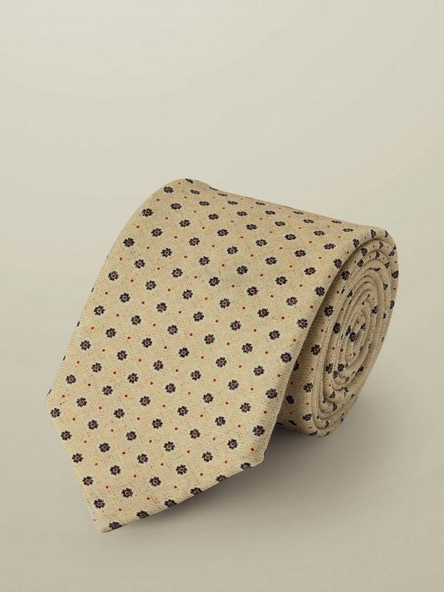 

Галстук из чистой шерсти с геометрическим цветочным узором Charles Tyrwhitt, Sand