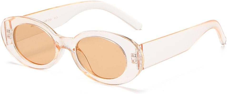 

Овальные солнцезащитные очки для женщин и мужчин, роскошные, маленькие, в стиле ретро, ​​винтажные, модные, женские очки с защитой от УФ-излучения UV400 LVTFCO, Champagne