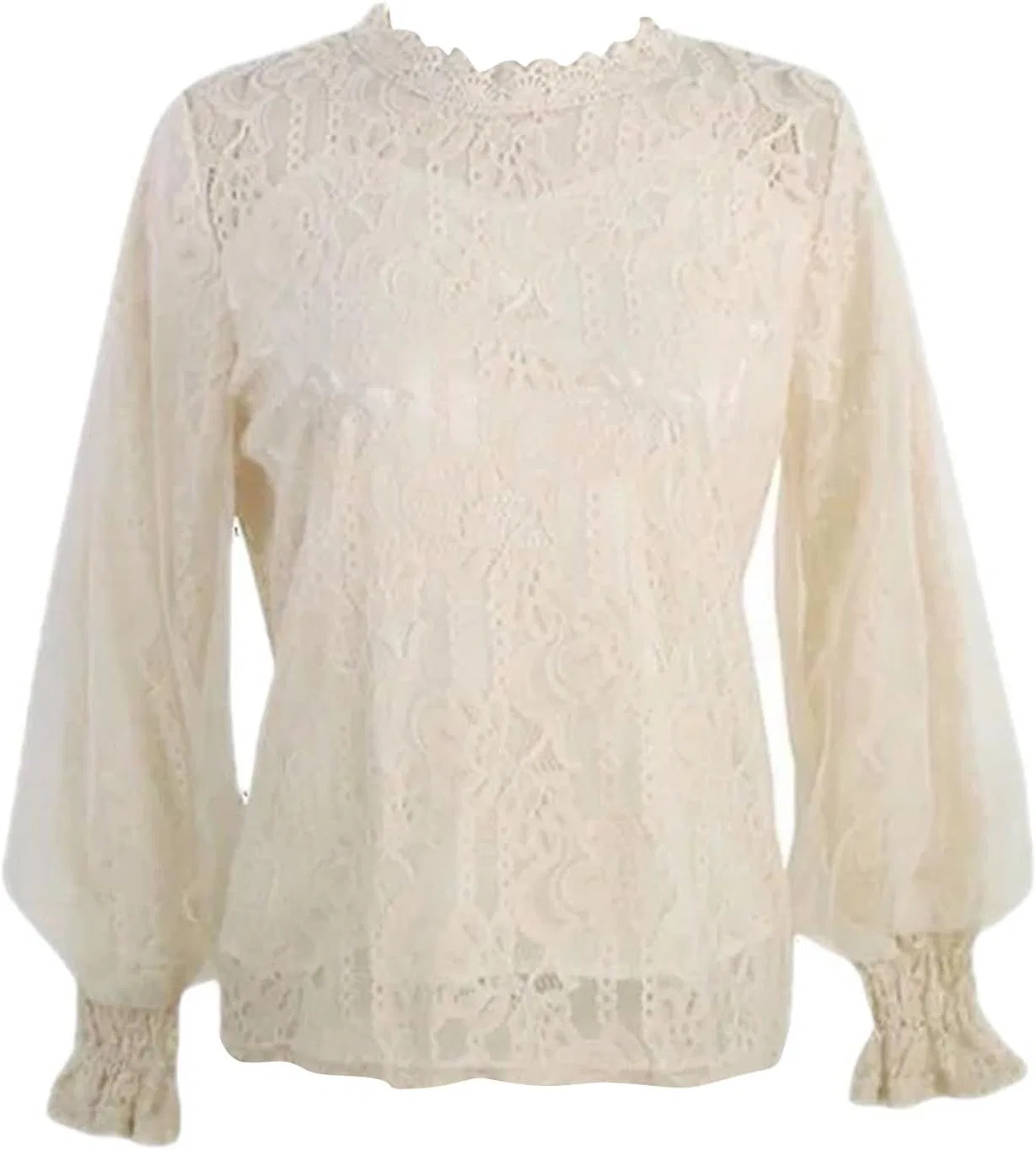 Блуза, длинные рукава, Women's Blouse, бежевый