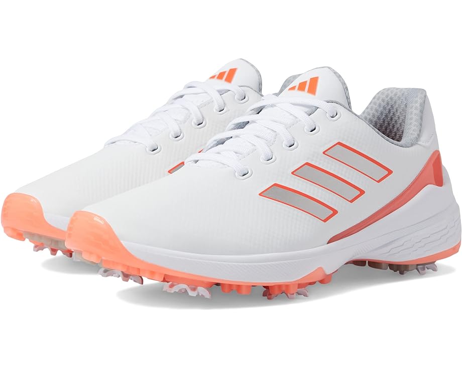 

Кроссовки Adidas ZG23 Lightstrike Golf Shoes, цвет Footwear White/Silver Metallic/Coral Fusion