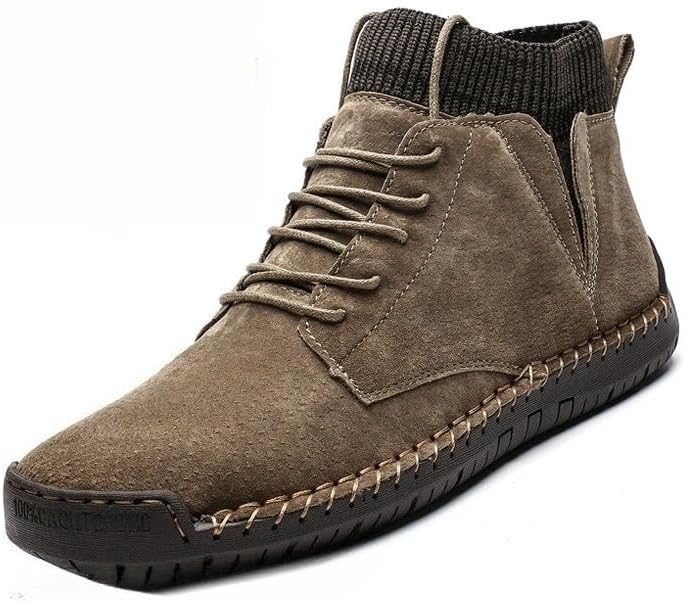 

Мужские винтажные вручную сшитые низкие лоферы на шнуровке, ботинки на шнуровке для торжеств, мотоциклетные и прогулочные ботинки, повседневные кожаные ботинки до щиколотки Hhhchpm, хаки