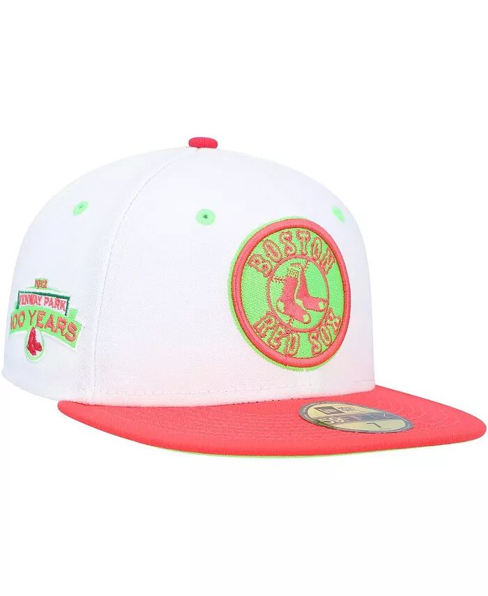 

Мужская белая, коралловая шляпа Boston Red Sox Fenway Park 100th Anniversary Strawberry Lolli 59Fifty New Era, белый