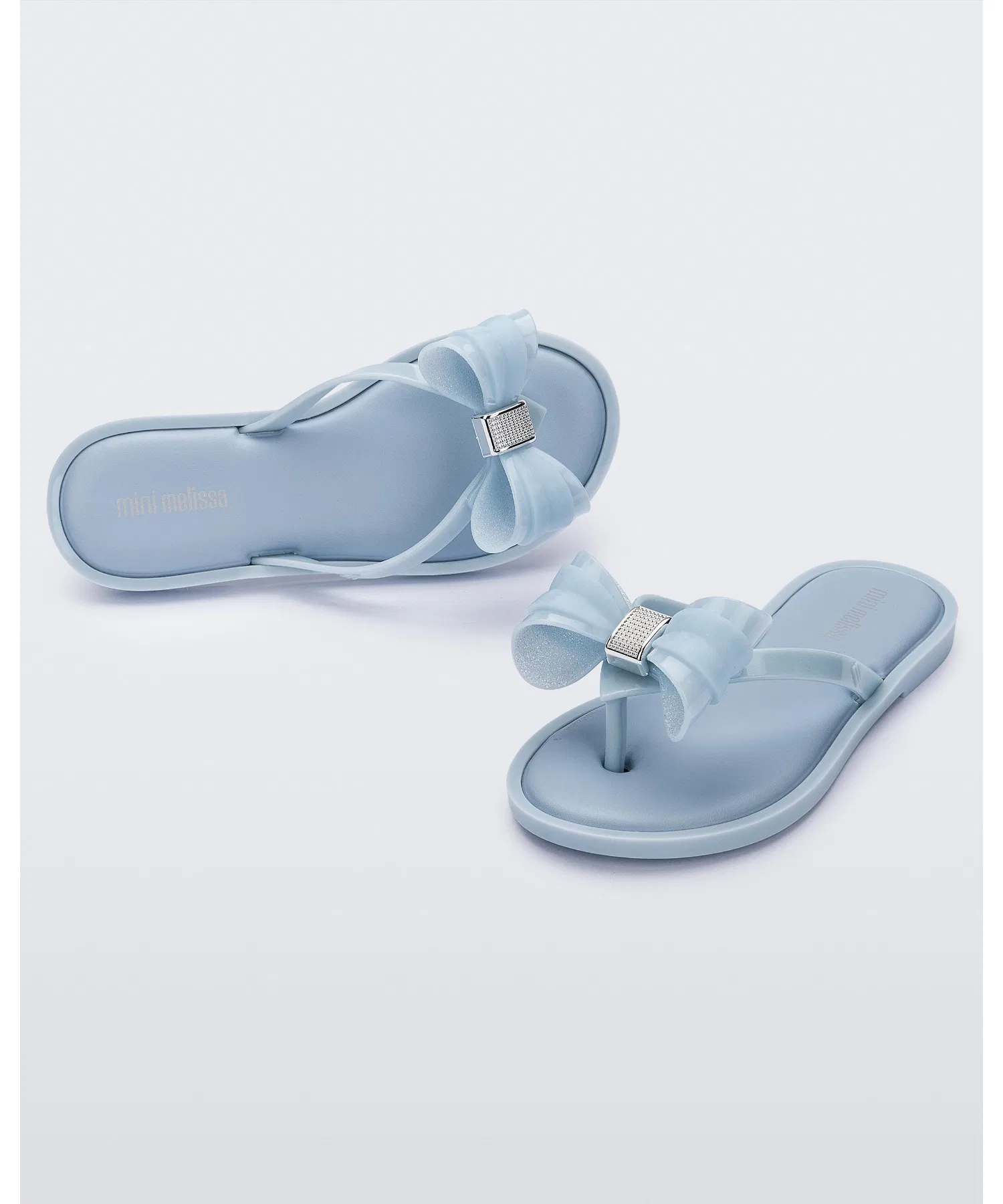 Детские пляжные сандалии с бантом Melissa Flip Flop IV светло-голубые — фото 3
