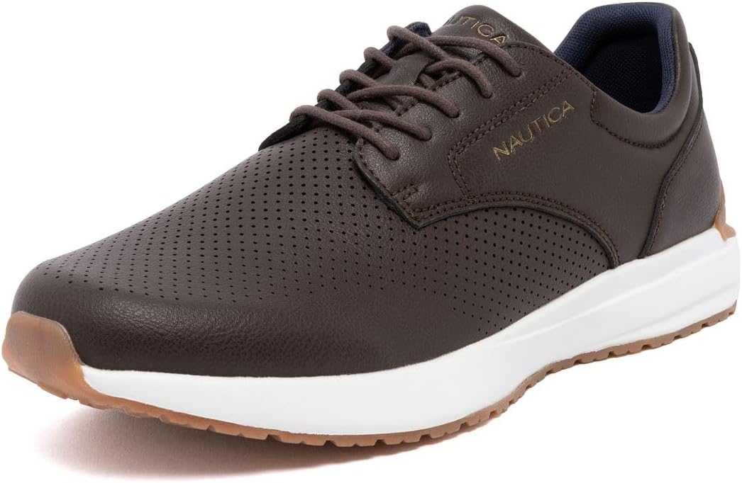 

Мужские туфли на шнуровке Nautica - повседневные спортивные кроссовки с верхом из веганской кожи и мягкой подошвой - Atwood, шоколадный