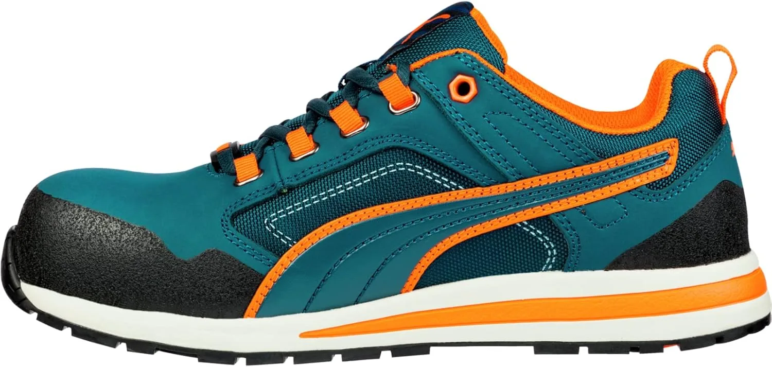 Ботинки PUMA Safety Crosswist Low S3 HRO SRC имеют защитный ботинок из стекловолоконных проколов, нескользящей подошвой термостойкой, мужской, синий/оранжевый — фото 3