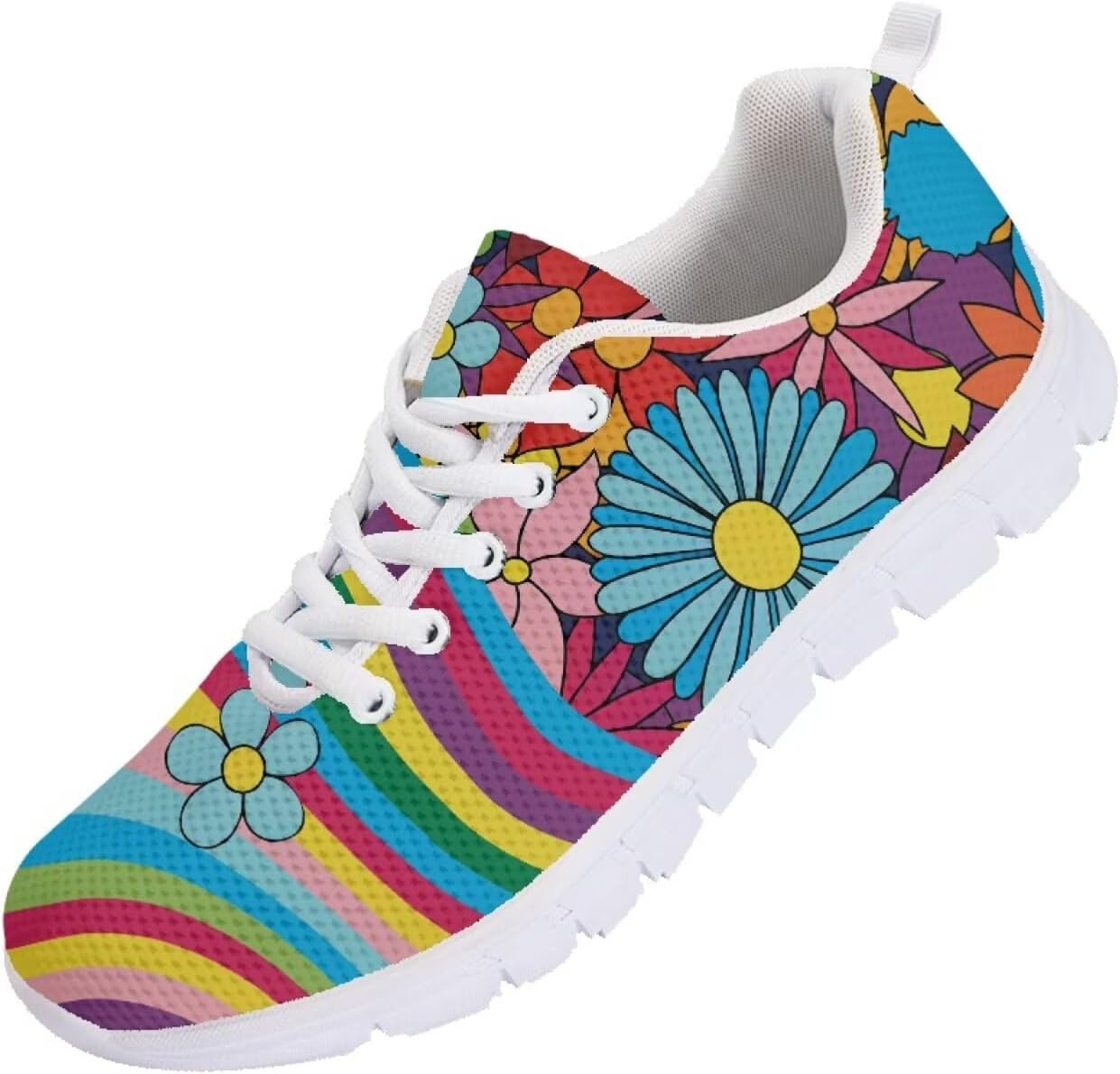 

Мужские кроссовки Funnydude Funny Print для бега, осенние, с удобной шнуровкой, дышащие сетчатые кроссовки, Cartoon Daisy