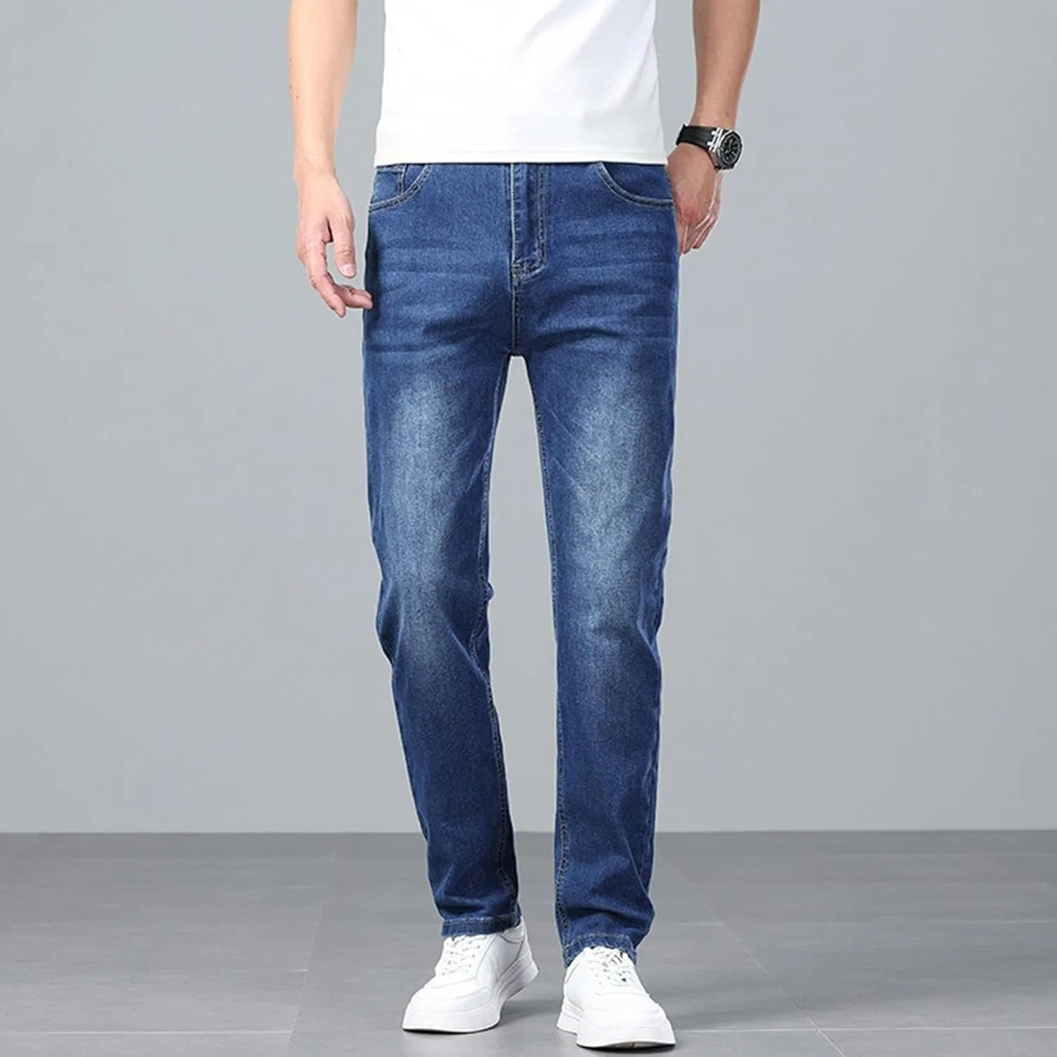 Джинсы прямого кроя Men's Jeans, синие — фото 3