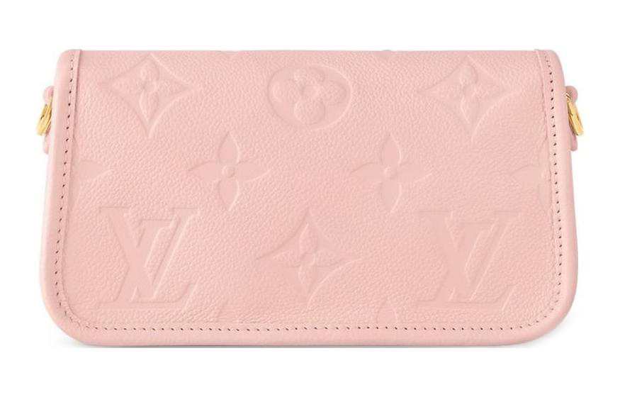 Кожаная сумка багет через плечо кроссбоди женская цвет сакуры розовая LOUIS VUITTON — фото 3