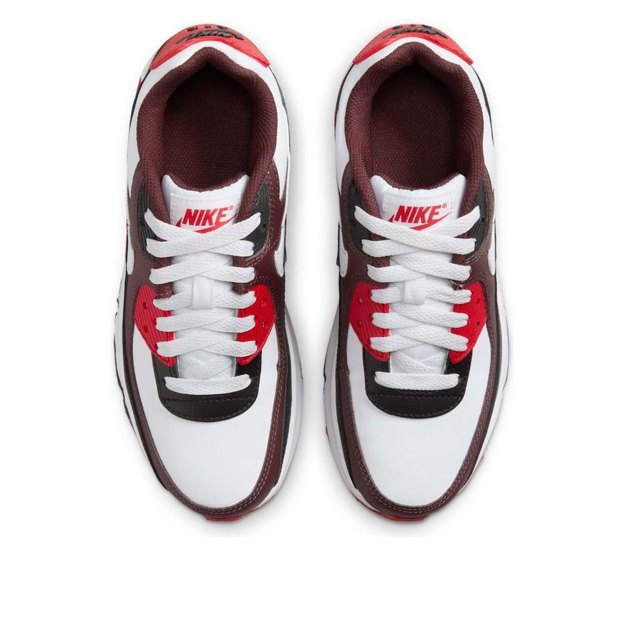 Кроссовки (GS) Nike Air Max 90 'Burgundy Crush Black University Red White', белый — фото 4