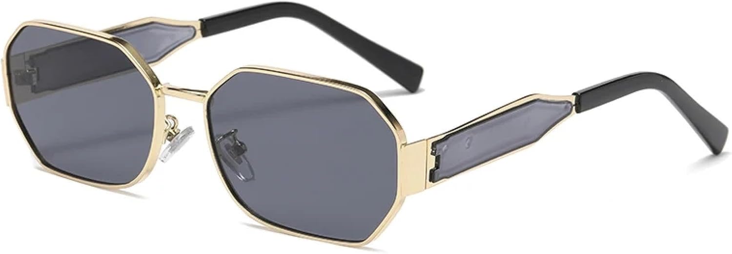 

Солнцезащитные очки с защитой UV400 | Металлический градиент, чайный цвет, широкие дужки | Для женщин и мужчин, для занятий спортом на открытом воздухе и вождения DSVIGF, Gold Black