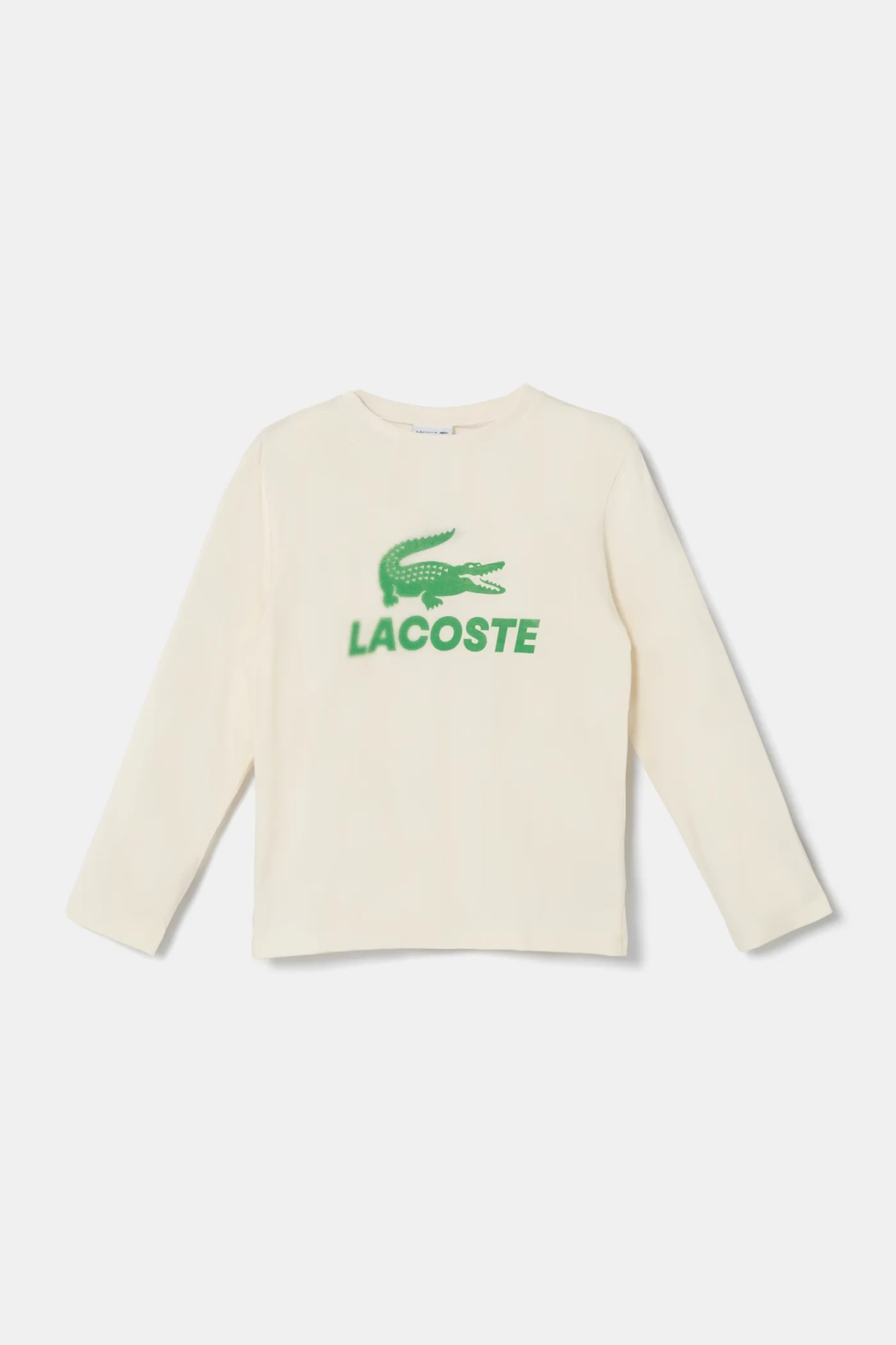 

Хлопковая футболка с длинными рукавами для мальчиков и девочек Lacoste, бежевый