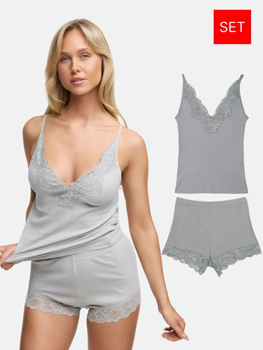 

Короткий пижамный комплект Tazzio F909, серый