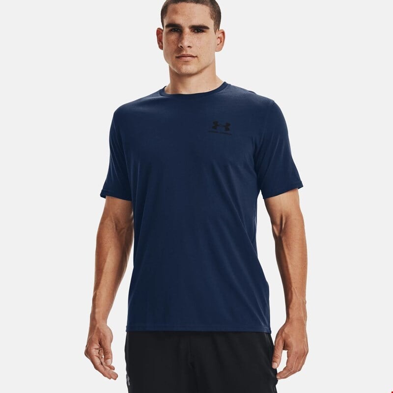 

Мужская футболка спортивного стиля левая грудь Under Armour, синий
