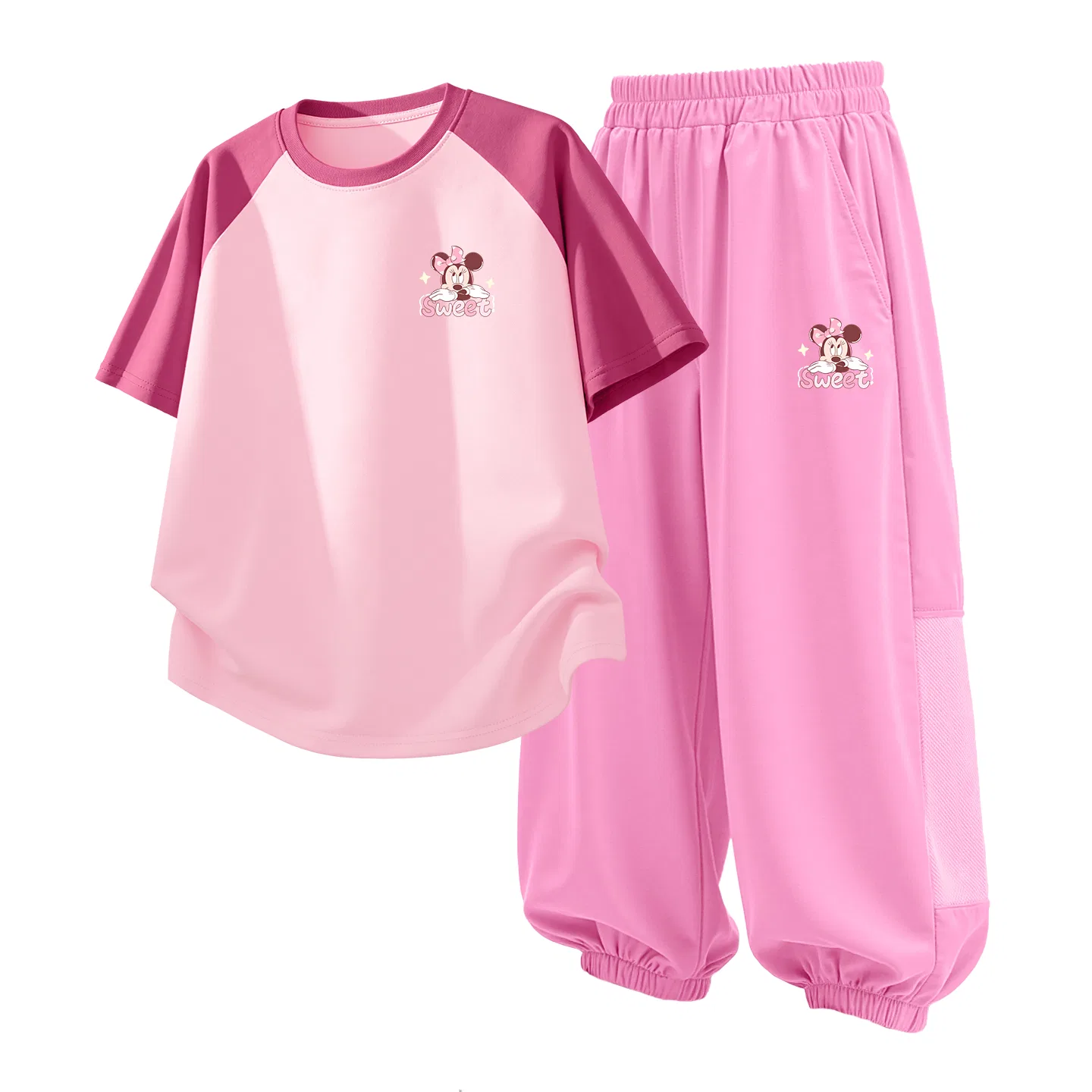 Детский спортивный костюм Casual Sportswear 2 Piece Set Disney, Deloloni K Berry Pink+Deloloni K Strawberry Pink
