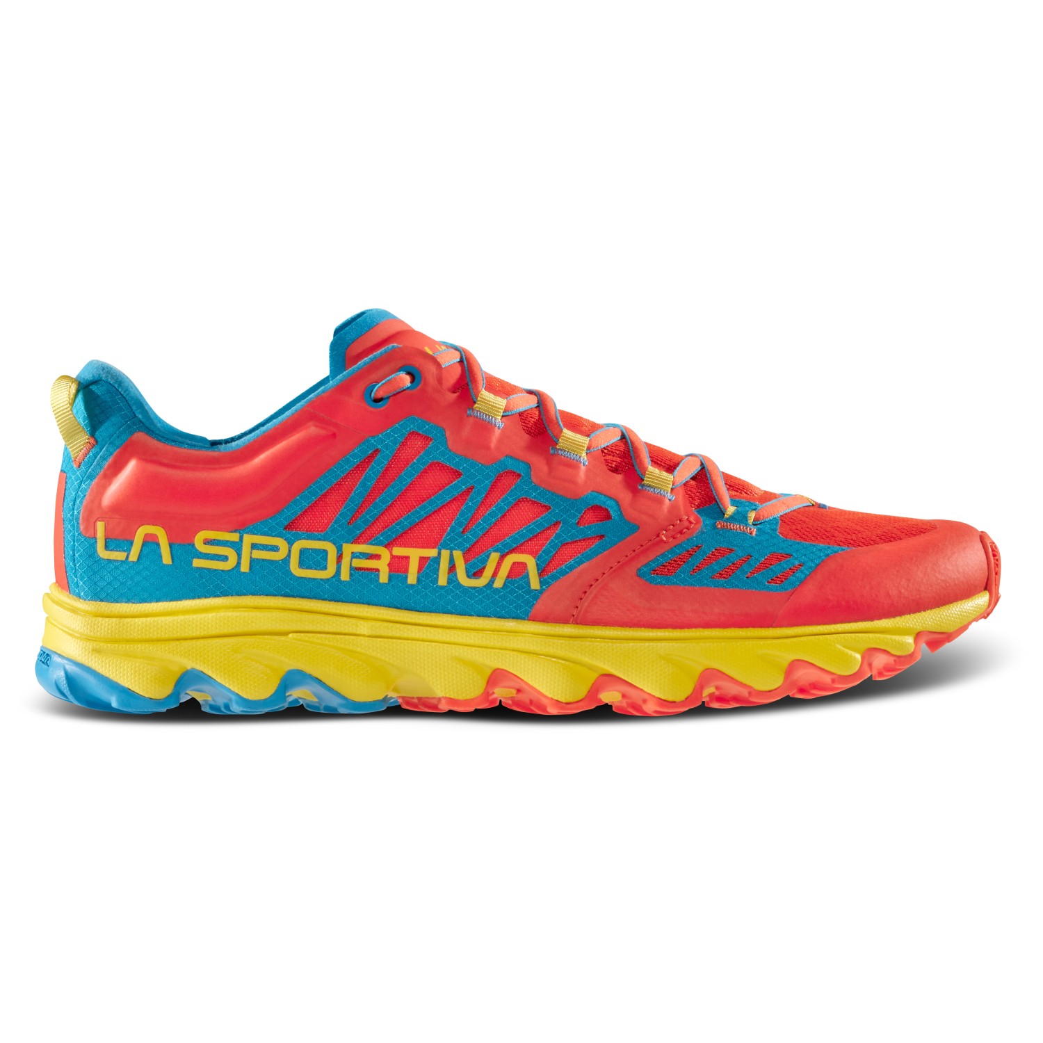 

Кроссовки для бега по пересеченной местности La Sportiva Helios III, цвет Cherry Tomato/Tropic Blue