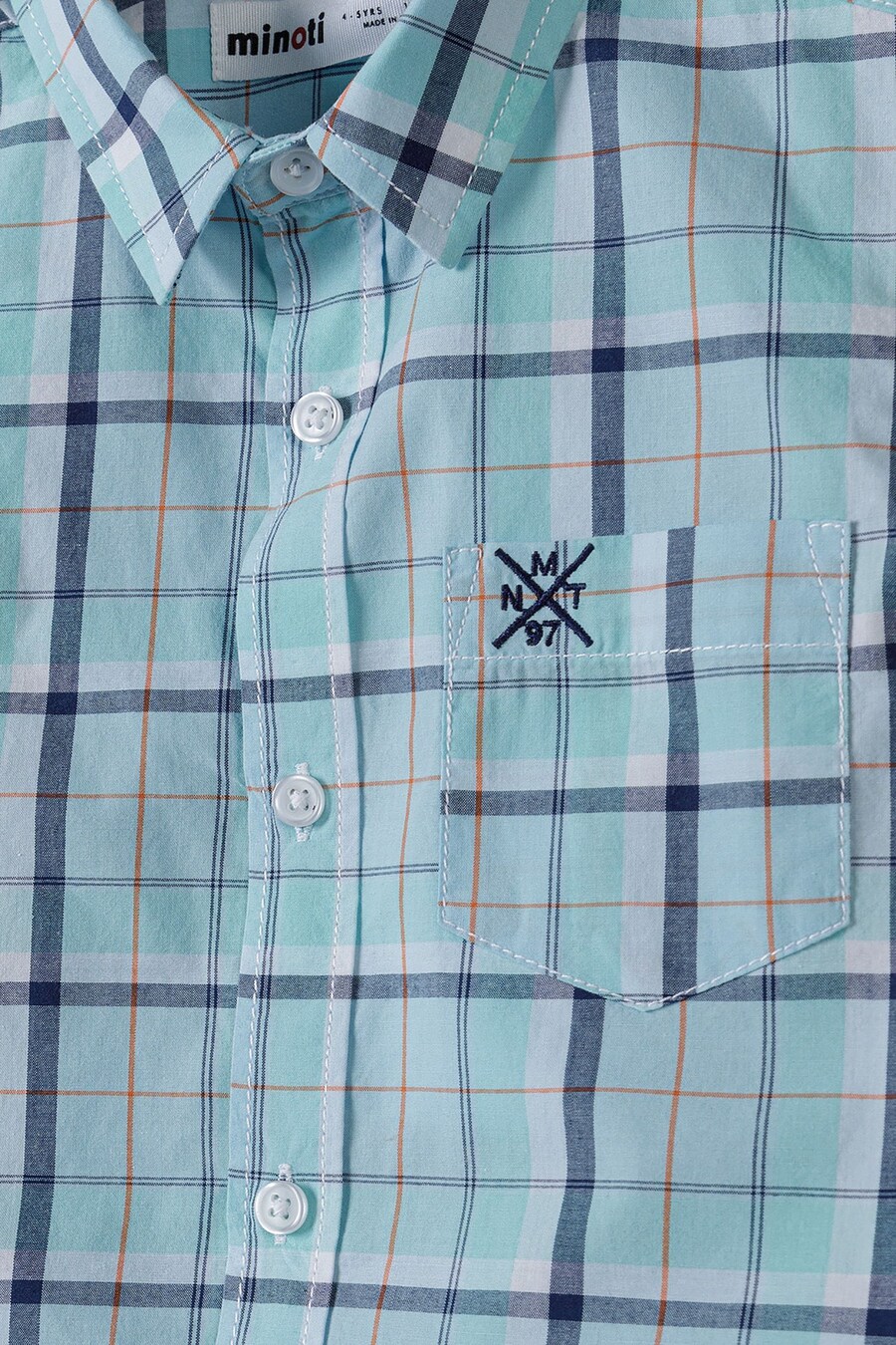 Рубашка на пуговицах классического кроя MINOTI, цвет Navy/Smoke blue/Light blue — фото 3