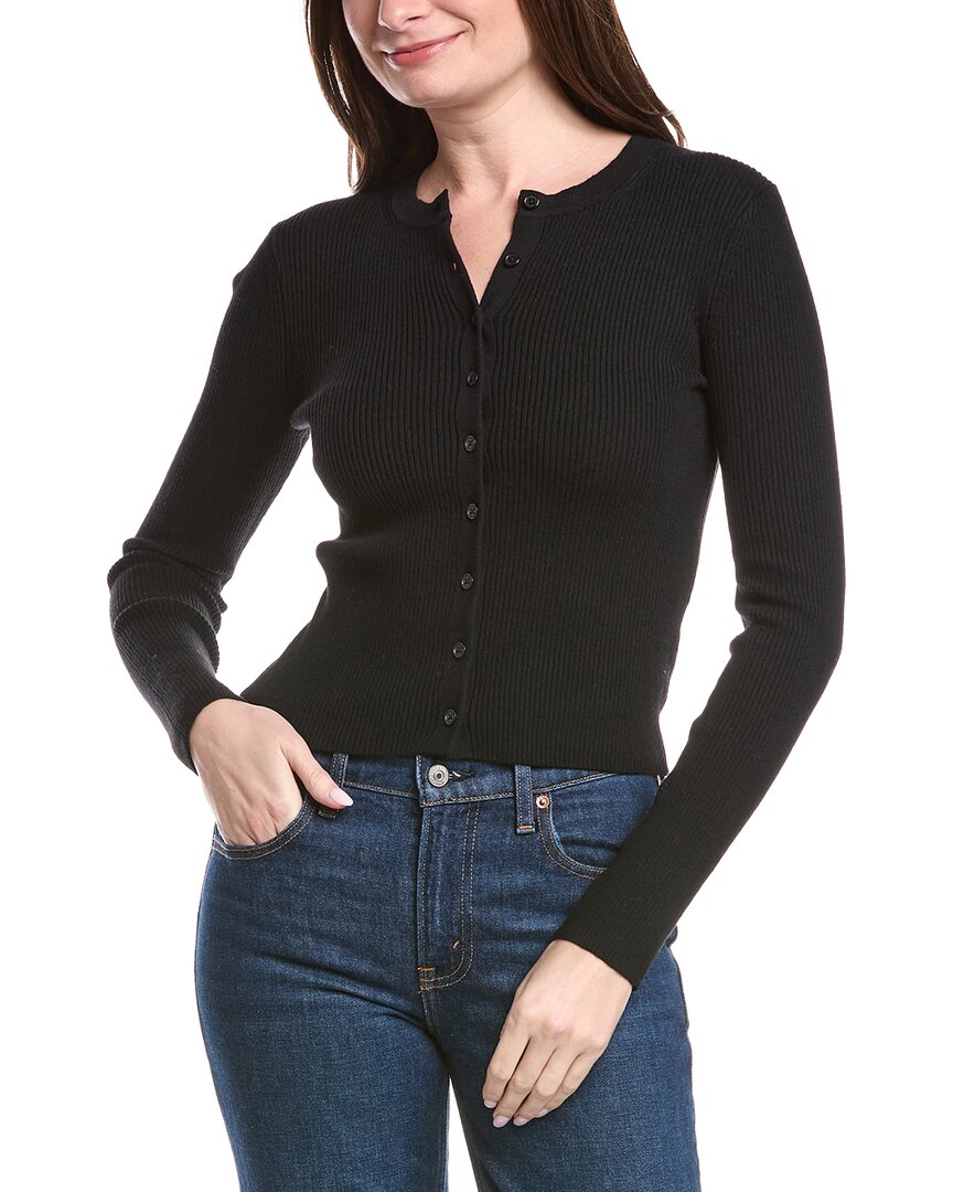 

1 Кардиган STATE из ребристой шерстяной смеси 1.State, черный