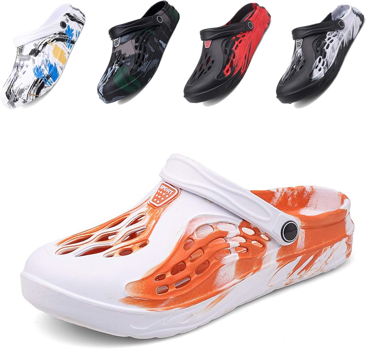 

Классические сабо CYian для мужчин и женщин, легкие, слипоны, с пушистой подкладкой, пляжные сандалии, садовые сабо, D Orange