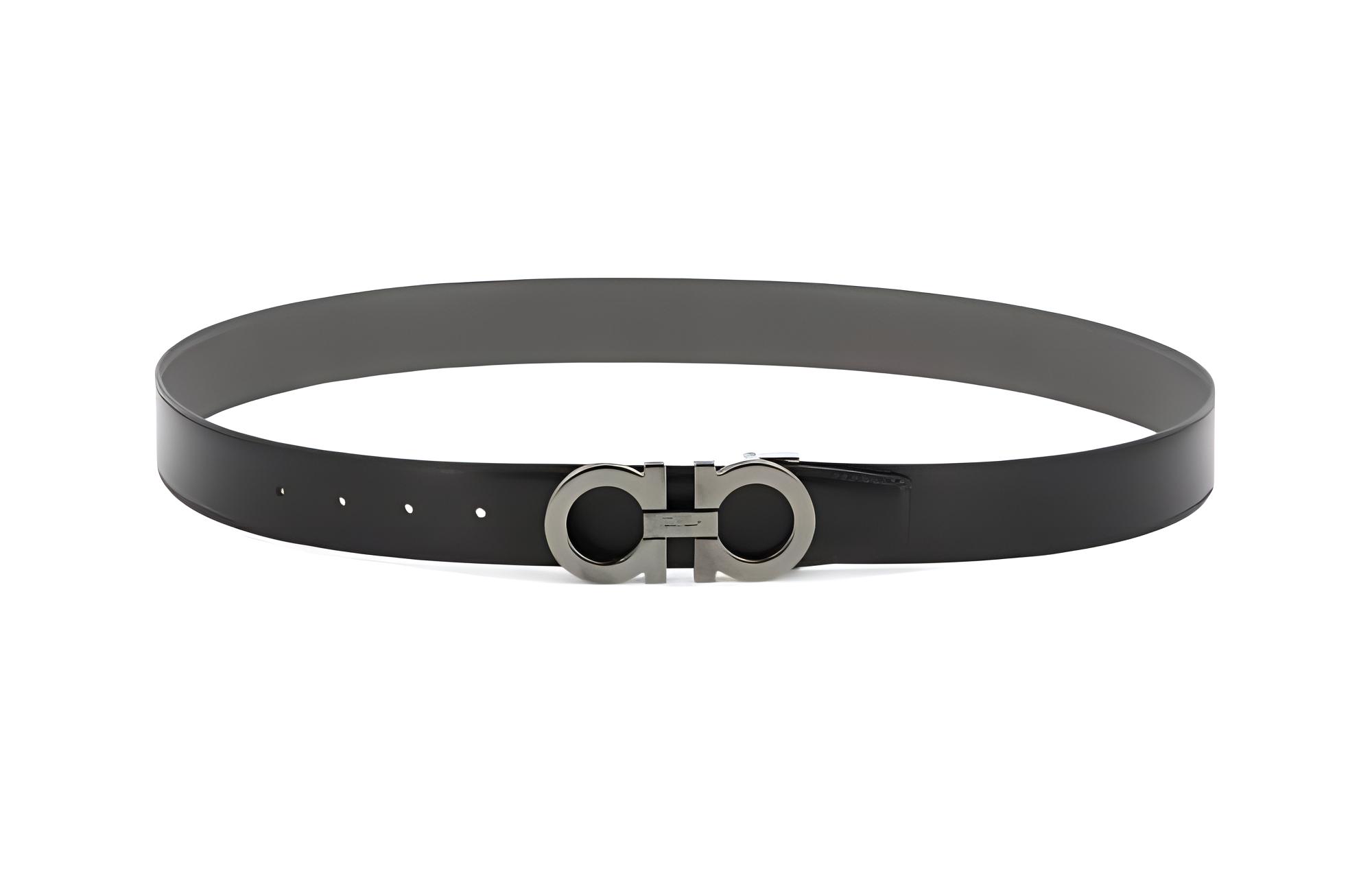

Ferragamo Кожаный мужской ремень черный, Black