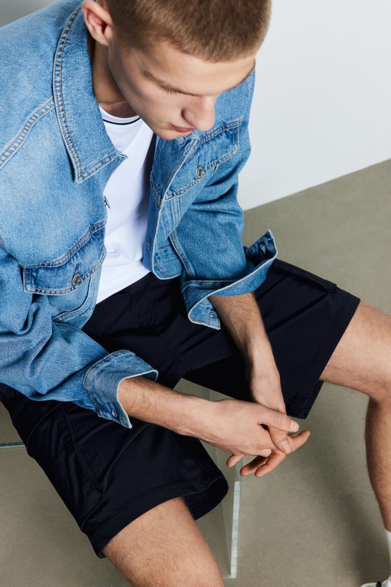

Нейлоновые шорты карго стандартного кроя H&M, синий
