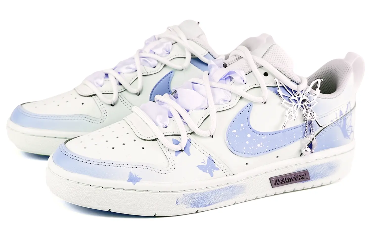 

Кроссовки Nike Court Borough Skateboard Shoes Women's Low-Top White Blue, голубой, Синий, Кроссовки Nike Court Borough Skateboard Shoes Women's Low-Top White Blue, голубой
