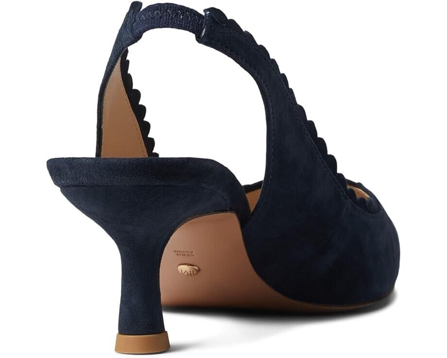 Pelle Moda Kelsa Slingback Pump женские туфли 5.5 Midnight Suede на шпильке с ремешком KHD994, синий — фото 4