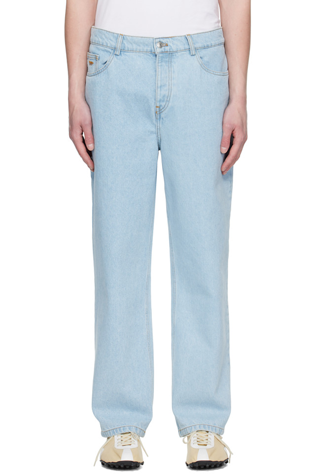 

Расслабленные джинсы Maison Kitsuné, цвет light wash