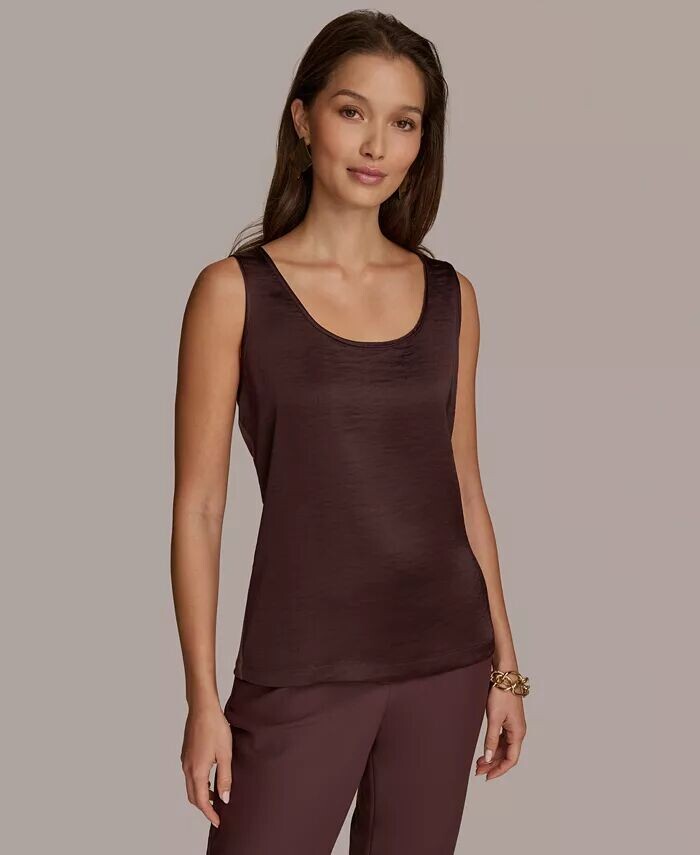 

Женский топ с круглым вырезом и смешанной отделкой Donna Karan New York, фиолетовый