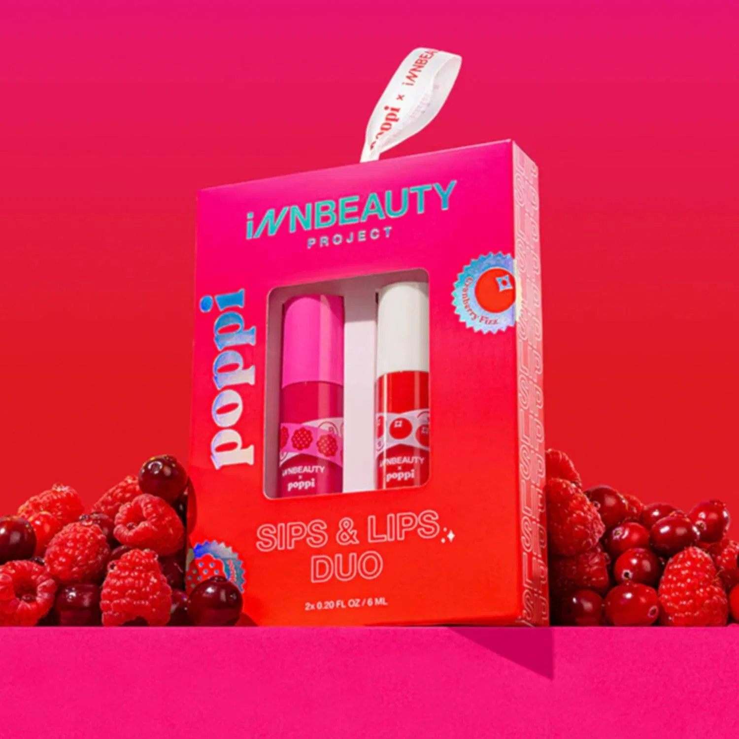 Набор гидратирующих блесков для губ Innbeauty Project Poppi Sips & Lips Duo, 2 шт, 0.25 oz, мультиколор — фото 4