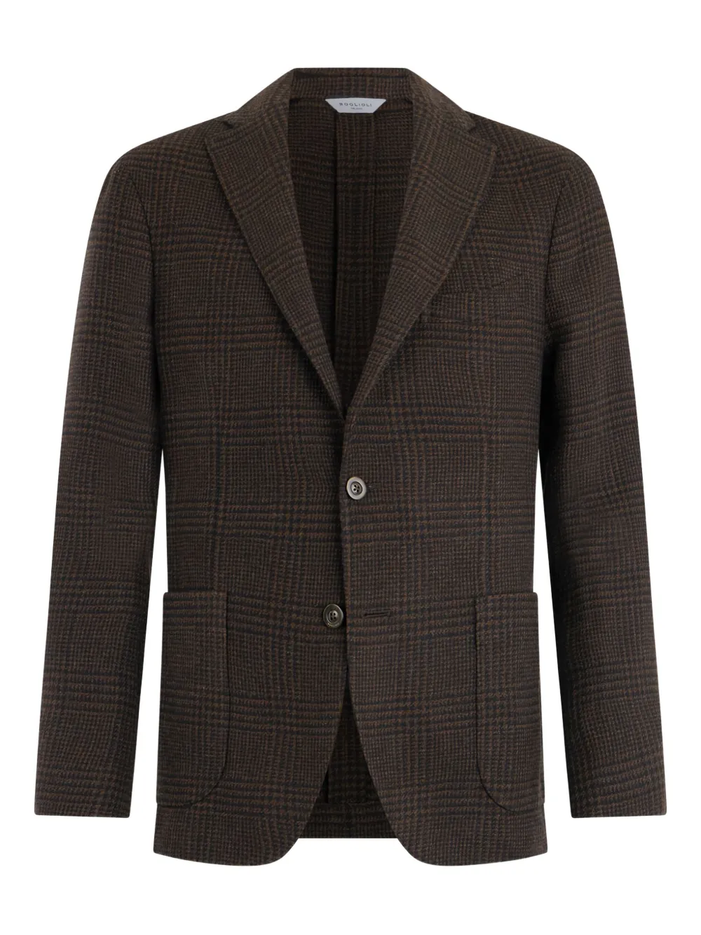 

Пиджак в клетку с карманом Boglioli, коричневый