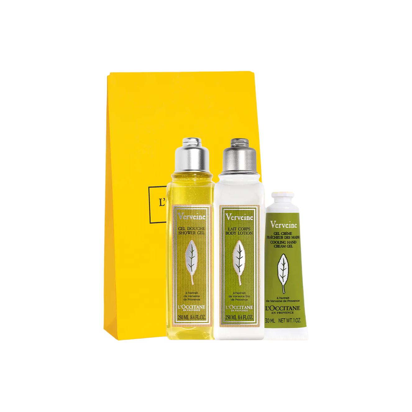 

Наборы для ухода с ароматом вербены успокаивающий уход для кожи 250мл+250мл+30мл LOCCITANE, Three-Piece Set: Shower Gel 250ml+Body Lotion 250ml+Hand Cream 30ml