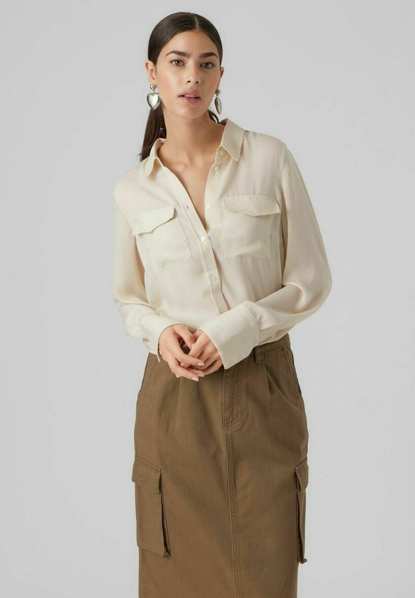 

Рубашка Vero Moda, светло-бежевый
