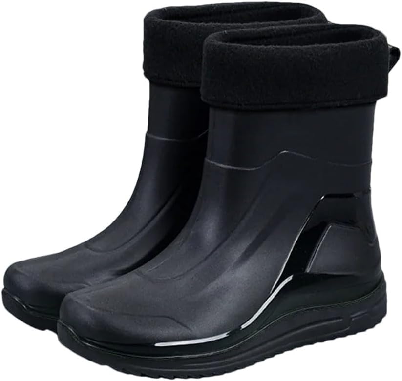 

Мужские водные туфли водонепроницаемые и противоскользящие резиновые ботинки, средние хлопковые рыболовные дождевые сапоги, мужские дождевые сапоги Generic, 620 Cotton