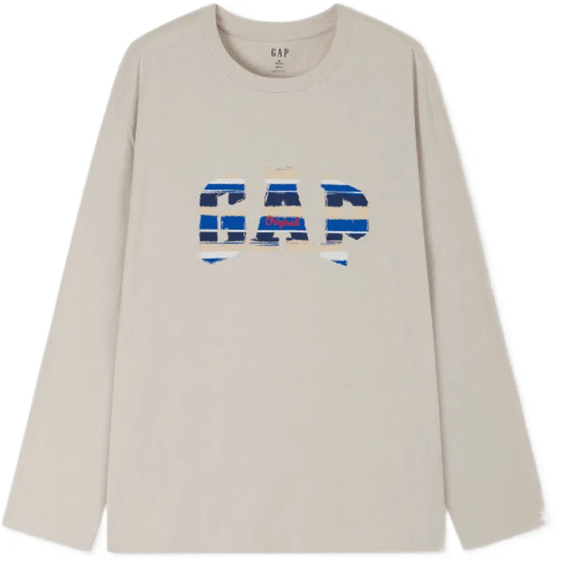 Футболка с круглым вырезом GAP бежевая