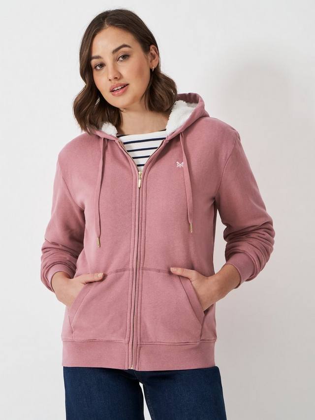 

Толстовка на молнии с подкладкой из борга Crew Clothing, цвет Pastel Pink