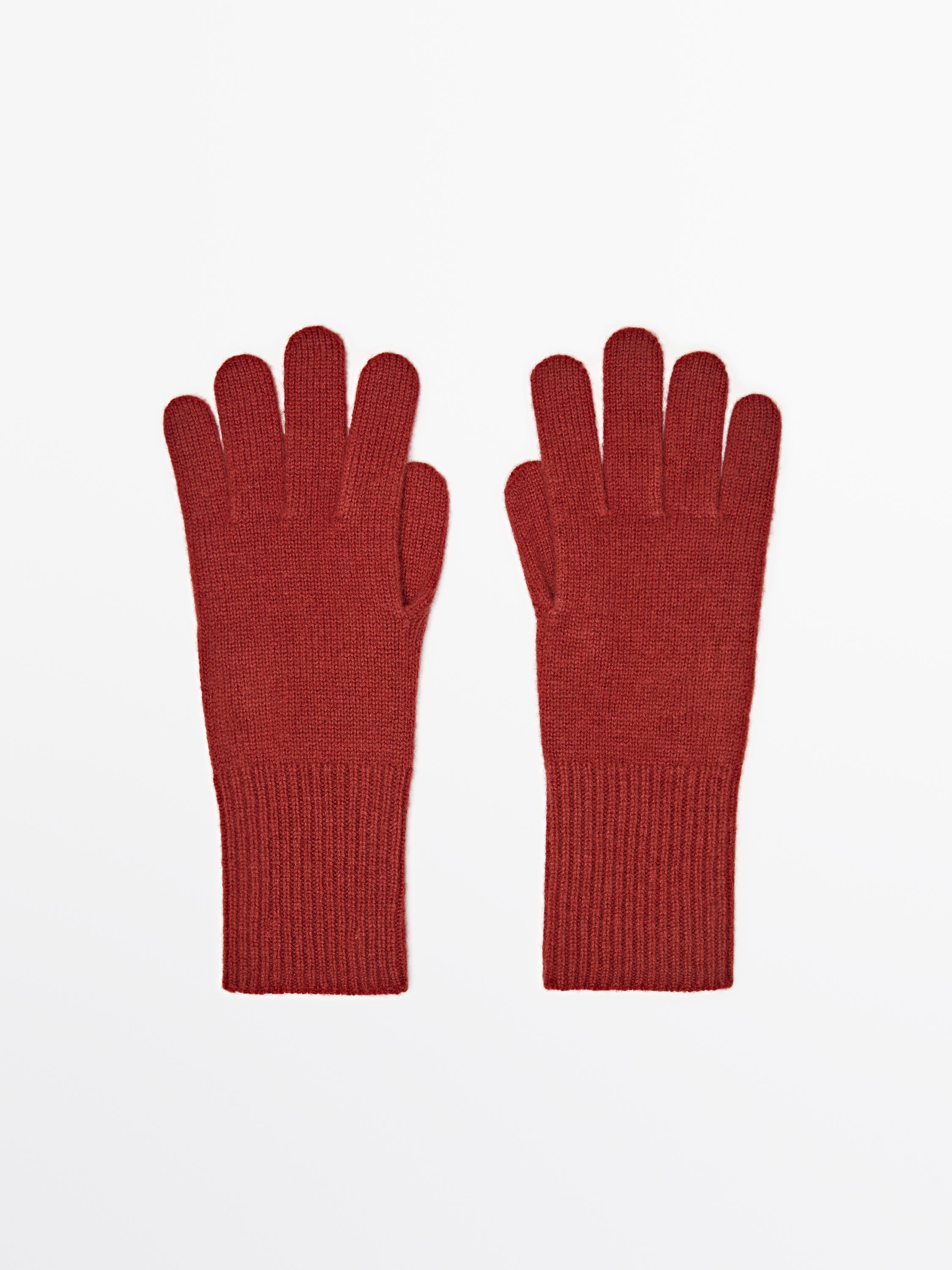 

Перчатки из шерстяной смеси Massimo Dutti, Terra-Cotta