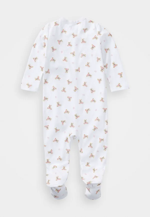 Детская пижама-комбинезон bear covrall Polo Ralph Lauren, White/Pink/Multicolour — фото 2