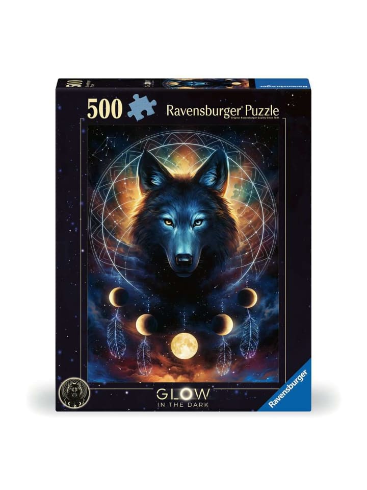 

Пазл Ravensburger из 500 деталей, светящийся волк разных цветов