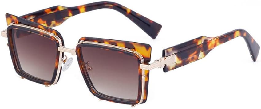 

Винтажные солнцезащитные очки «кошачий глаз» для женщин, из сплава, с черным градиентом, с защитой от УФ-излучения UV400, для мужчин, в стиле хип-хоп, для вождения LANGSER, Leopard Tea