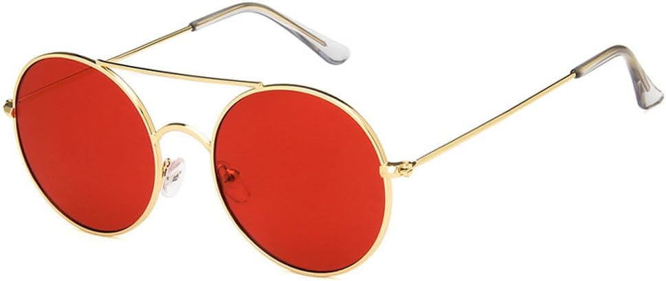 

Классические маленькие круглые солнцезащитные очки для мужчин, роскошные металлические солнцезащитные очки для мужчин, модные очки для вождения и отдыха, защита от УФ-излучения UV400 TKKTLLT, Gold Red