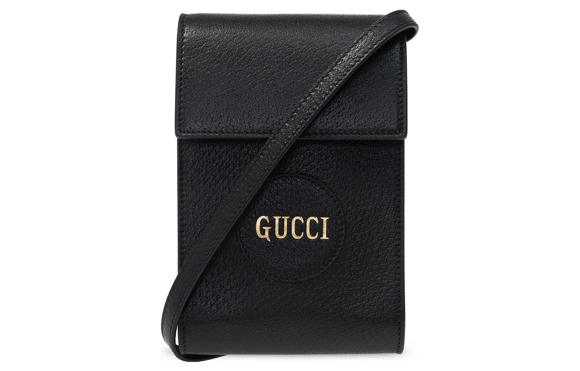 

GUCCI Кожаная сумка через плечо, мужская, черная