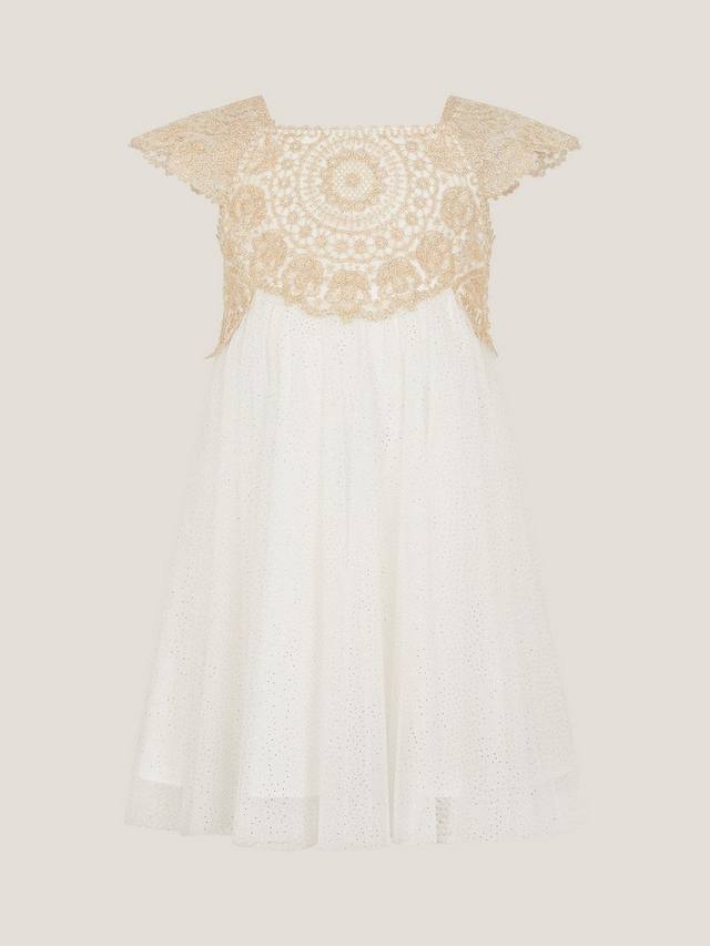 

Платье Baby Estella из тюля с вышивкой Monsoon, Gold
