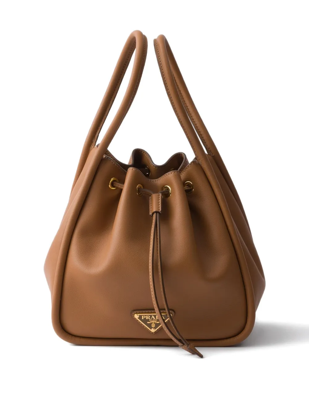 

Сумка-ведро Darling из кожи с завязкой Prada, коричневый