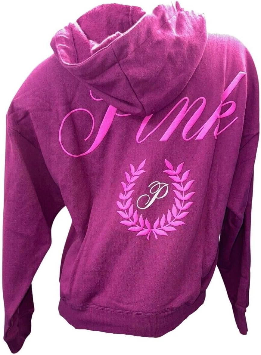 Victoria's Secret Pink Everyday Fleece Relaxed Full Zip Hoodie цвет Maroon/Burgundy New — фото 4