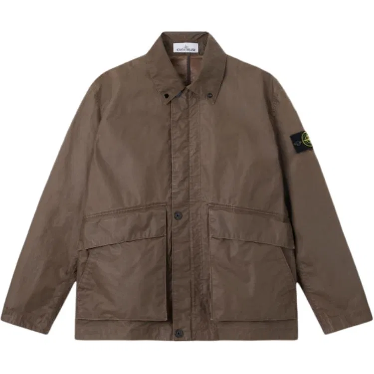 Куртка на пуговицах с логотипом STONE ISLAND, Ochre
