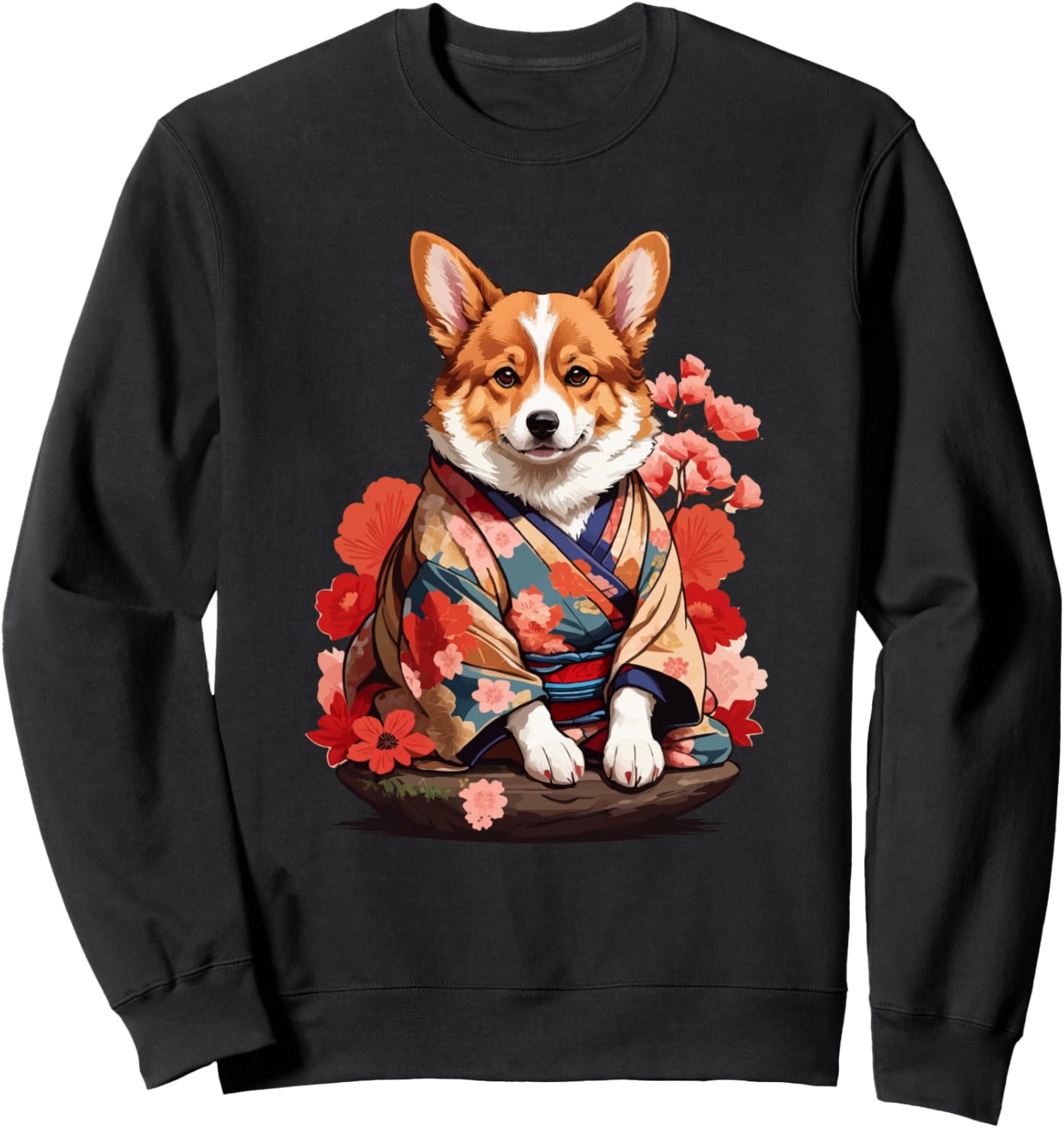 

Кимоно корги, самурайские традиции, японское аниме, ниндзя, толстовка Corgi Kimono Japanese Anime Art - Dressedforduty, черный