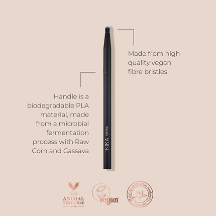 Кисть Detail Brush с заостренными пушистыми щетинками из веганского материала для точного макияжа глаз Inika — фото 2