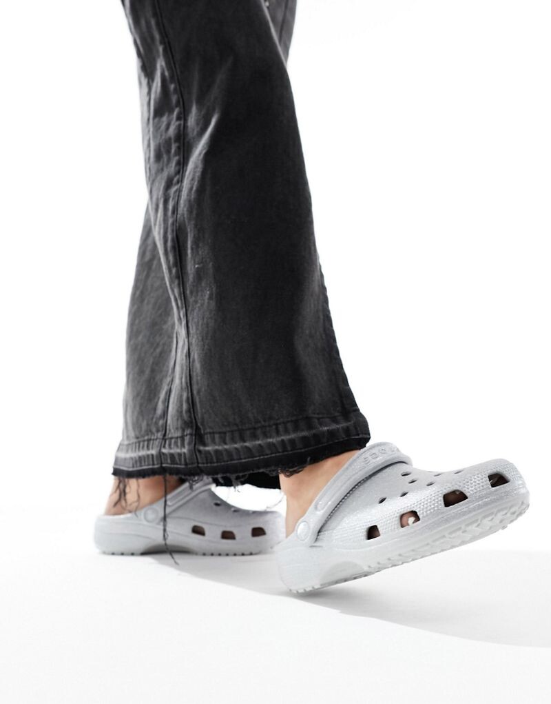 

Crocs Classic – Сабо с серебряными блестками