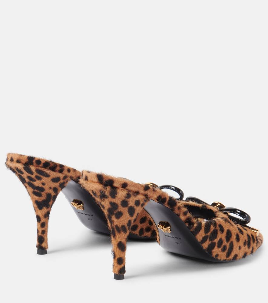 Босоножки-мулесы Leopard Opera Bow 95 из овчины, 6N30V-Brown-Gold Versace, 6N30V-Brown-Versace Gold — фото 2