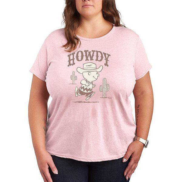 

Футболка с принтом Peanuts Howdy Charlie Brown Plus size Licensed Character, Heather Pink, Коричневый, Футболка с принтом Peanuts Howdy Charlie Brown Plus size Licensed Character, Heather Pink